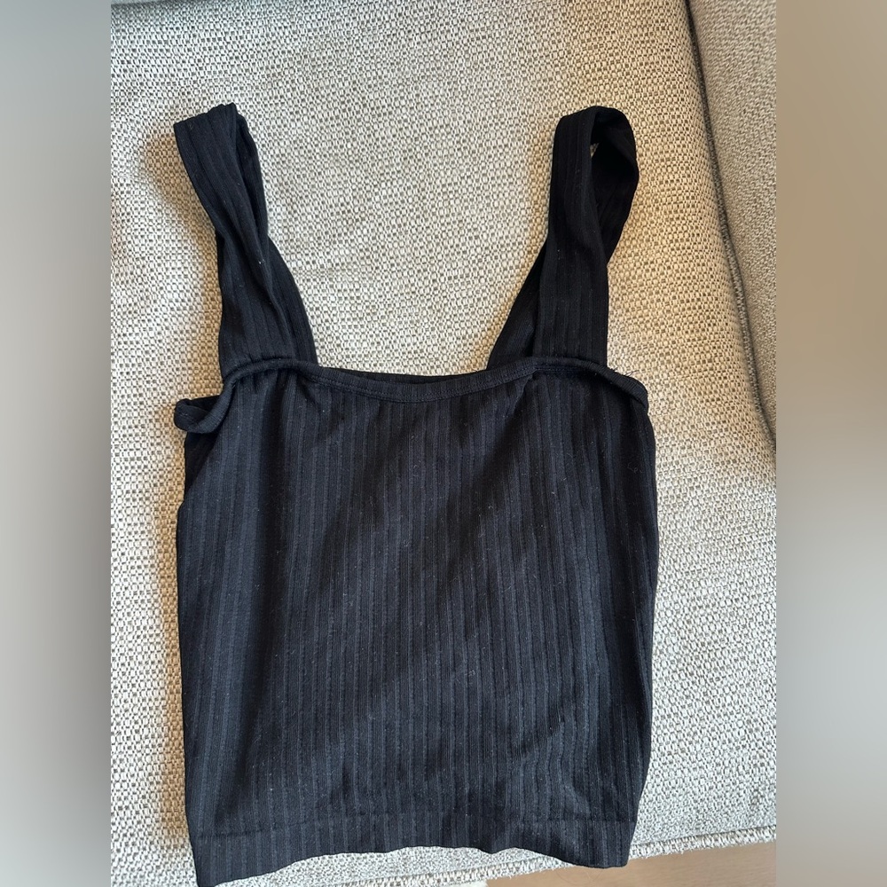 adidas Black Ribbed Tank Top
